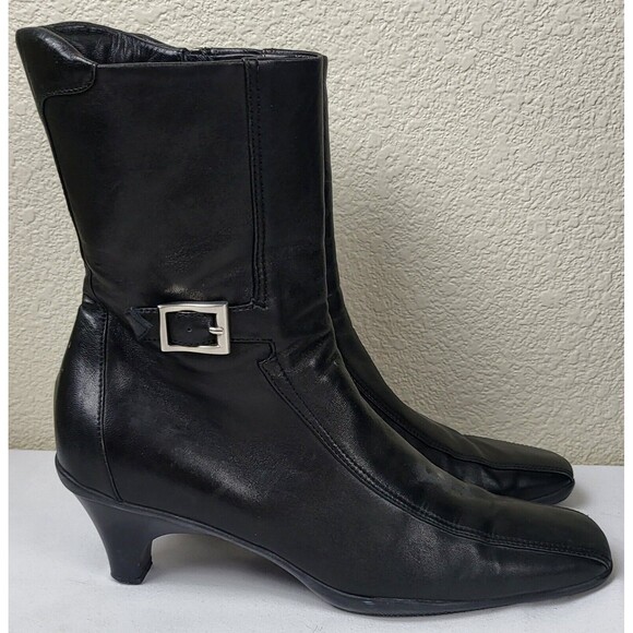 PRADA Womens Black Napa Sport Leather  Boots 40 EU/9 US WPR134198 Y2K EUC - Picture 1 of 11